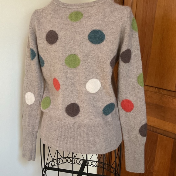 Cynthia Rowley 2 Ply 100% Cashmere Pullover Polka Dot Sweater Extra Small - Picture 4 of 5